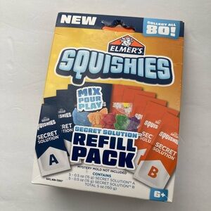 NWT Elmer's Squishies Secret Solution Refill Pack DIY NEW set Of 5 Packets